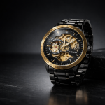 FORSINING Fully Automatic Mechanical Watch for Men | Open-Heart Working Gears Dial, Transparent Case Back | Battery Required Just Shake & Wear