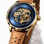 FORSINING Fully Automatic Mechanical Watch for Men | Open-Heart Working Gears Dial, Transparent Case Back | Battery Required Just Shake & Wear