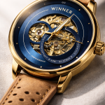 FORSINING Fully Automatic Mechanical Watch for Men | Open-Heart Working Gears Dial, Transparent Case Back | Battery Required Just Shake & Wear