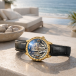 FORSINING Fully Automatic Mechanical Watch for Men | Open-Heart Working Gears Dial, Transparent Case Back | Battery Required Just Shake & Wear