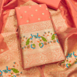 Banarasi silk unstitched salwar suit