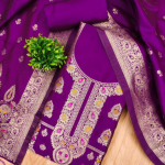 Banarasi silk unstitched suit