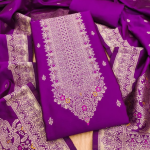 Pure Zari Banarasi Silk Suit Kashmiri Work Dress Material for Woman