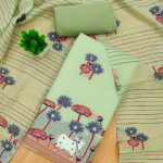 Women's Cotton Silk Unstitched Salwar Suit Dress Material With Dupatta