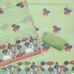 Women's Cotton Silk Unstitched Salwar Suit Dress Material With Dupatta