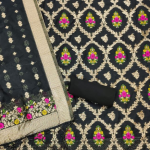 Women's Banarasi Silk Unstitched Salwar Suit Dress Material with Dupatta
