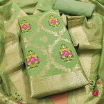 Women's Banarasi Silk Unstitched Salwar Suit Dress Material with Dupatta