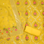 Women's Banarasi Silk Unstitched Salwar Suit Dress Material with Dupatta