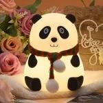 Rechargeable Silicone Panda Night Light for Kids 7 Color Led Changing Lamp