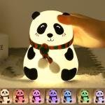 Rechargeable Silicone Panda Night Light for Kids 7 Color Led Changing Lamp