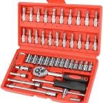 46 Piece 1 4 Socket Set Goti Pana with Ratchet Wrench for Car Bike Cycle Repairing Diy