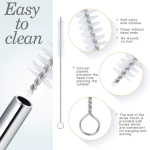Reusable Stainless Steel Drinking Straws Bent 4 Bent Straws 1 Brush