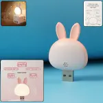 Cute Usb Rabbit Night Light with Sound Voice Activation