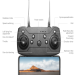 E88 Double 4K HD Camera Drone with Optical Flow, One Key Takeoff/Landing, 360° Rotation, App Control RC Quadcopter with Carry Case (Single Battery)