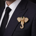 Elephant Design Royal Designer Brooch for Men