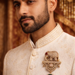 Elephant synthetics Diamond Emerald Drop Brooch Unisex