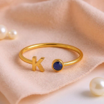 nitial Birthstone Ring, Birthstone Custom Ring, Letter Keepsake Ring, Letter Wedding Ring, Birthstone Personalized Ring, Name Initial Ring