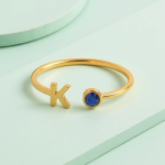 nitial Birthstone Ring, Birthstone Custom Ring, Letter Keepsake Ring, Letter Wedding Ring, Birthstone Personalized Ring, Name Initial Ring