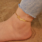 Customized Name Anklet, Personalized Adjustable Anklet, Beach Jewelry, Gift for Her, Customized Jewelry, Bridesmaid Gift, Foot Jewelry