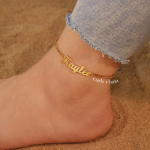 Customized Name Anklet, Personalized Adjustable Anklet, Beach Jewelry, Gift for Her, Customized Jewelry, Bridesmaid Gift, Foot Jewelry