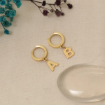 Personalized Initial Hoop Earrings, Sterling Silver or Gold