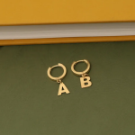 Personalized Initial Hoop Earrings, Sterling Silver or Gold