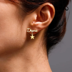 StarScript Custom Name Earrings – Personalized Drop Studs