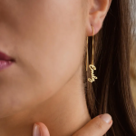 Custom Name Dangle Earring, Gold Hoop Jewelry, Personalized Gift for Women, Minimal Earring, Elegant Gift for Her, Trendy Statement Earrings