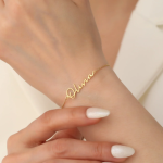 Gold Plated, Custom Name Bracelet, Birthday Gift, Friendship Bracelet, Personalised Bracelet, Gift for Mom, Valentine's Day Gift