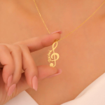 Personalized Treble Clef Name Necklace, Custom Music Note Pendant for Musicians, Music Lover Necklace, Musician Gift, Valentine's Day Gift