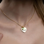 Personalized Engraved Heart Birthstone Necklace