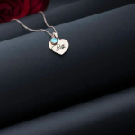 Personalized Engraved Heart Birthstone Necklace