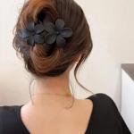 Elegant Flower Hair Clips for Women & Girls | Stylish Matte Floral Hair Pin for Bun & Half