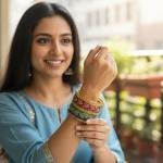 set of multi-colored glass bangles( Size 2'6)