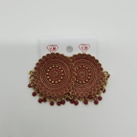 Gold-Plated Oversized Kundan and White Minakari Stud Earrings ✅