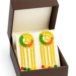 Yellow Gold-Plated Mercedes-Benz Logo Chandelier Earrings ✅