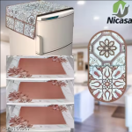 HD Premium Quality Fridge cover for Top with 1 Pec of handle and 3 pec of fridge mat - set of 5 pec