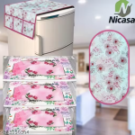 HD Premium Quality Fridge cover for Top with 1 Pec of handle and 3 pec of fridge mat - set of 5 pec