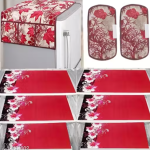 Nicasa HD Premium Quality combo of fridge top with 2 pec handle, and 6 mats-set of 9 pieces