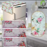 HD Premium Quality Fridge cover for Top with 1 Pec of handle and 3 pec of fridge mat - set of 5 pec