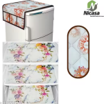HD Premium Quality Fridge cover for Top with 1 Pec of handle and 3 pec of fridge mat - set of 5 pec