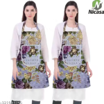 Kitchen Apron- Waterproof /Oil-Proof - Adjustable Aprons with Pockets for Women Men Washable - Pack of 2 (color As per availibility)