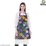Kitchen Apron- Waterproof /Oil-Proof - Adjustable Aprons with Pockets for Women Men Washable - Pack of 1 (color As per availibility)
