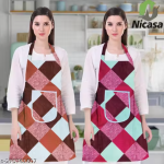 Kitchen Apron- Waterproof /Oil-Proof - Adjustable Aprons with Pockets for Women Men Washable - Pack of 2 (color As per availibility)