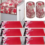 Nicasa HD Premium Quality combo of fridge top with 2 pec handle, and 6 mats-set of 9 pieces