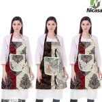 Kitchen Apron- Waterproof /Oil-Proof - Adjustable Aprons with Pockets for Women Men Washable - Pack of 3 (color As per availibility)