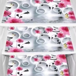 HD Premium Quality Fridge cover for Top with 1 Pec of handle and 3 pec of Fridge Mats - Set of 5 piece