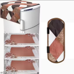 HD Premium Quality Fridge cover for Top with 1 Pec of handle and 3 pec of Fridge Mats - Set of 5 piece