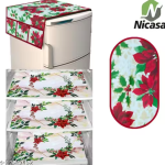Premium Quality combo of fridge top, 1 handle cover and 3 mats-set of 5 pieces