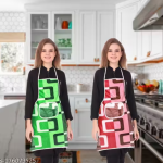 NICASA Kitchen Apron- Waterproof /Oil-Proof - Adjustable Aprons with Pockets for Women Men Washable - Pack of 2 (color As per availibility)